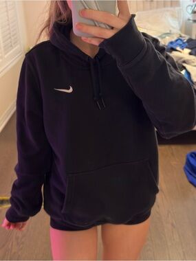 Nike Black Hoodie with White Swoosh Logo